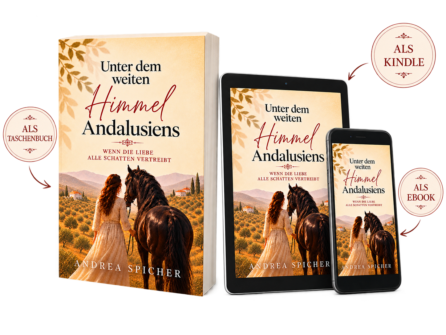 Buchcover Unter dem weiten Himmel Andalusiens als Taschenbuch, Kindle und eBook